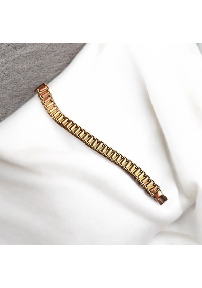 Kırmızı Sanat Evi Juping Kalın Birbirine Geçmiş Şık Çelik Klipsli Bileklik