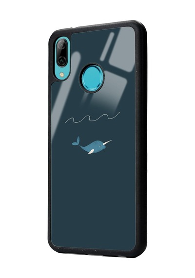 Huawei P20 Lite Doodle Fish Tasarımlı Glossy Telefon Kılıfı Siyah