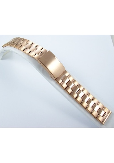 20Mm Fırçalı Roze Bakır Metal Saat Kordonu Çelik 1. Kalite Kolçak