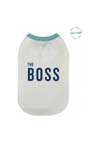 Beyaz The Boss Patron Yazılı Kedi Ve Köpek Kıyafeti Tişörtü Elbisesi Medium/m/beden 2