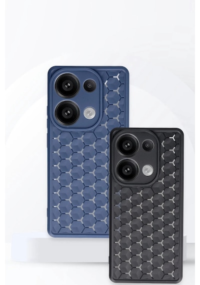 Newface - 468 - Xiaomi Redmi Note 13 Pro 4g Kılıf Petek Silikon Kapak - Edntrend - - Siyah Sıyah
