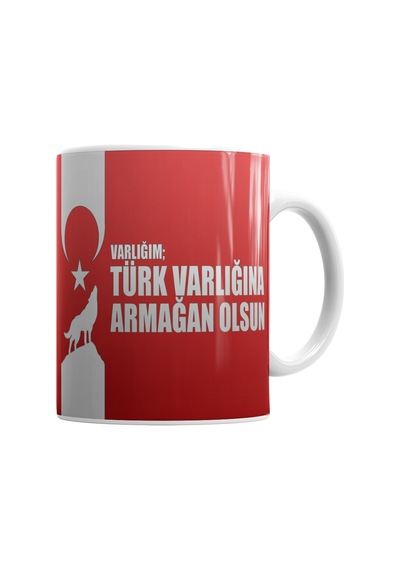 Ayyıldız Varlığın Türk Varlığına Armağan Olsun Türk Bayrağı Kupa Karışık