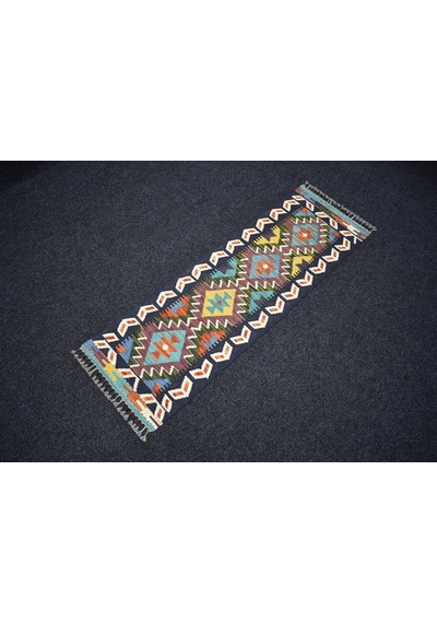 Zehra Abla Halı Yeni El Dokuma İran Meşhed Cerit Yörükleri Mini Yolluk Yün Kilim 7353 Çok Renkli