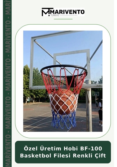 Özel Üretim Hobi Bf-100 Basketbol Filesi Renkli Çift