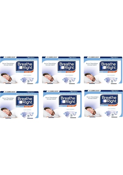 Breathe Right Şeffaf Burun Bandı 10'lu x 6 Paket