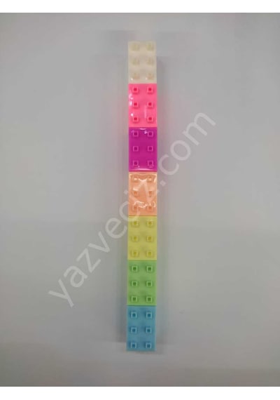 6Lı Lego Desenli Fosforlu Kalem Seti