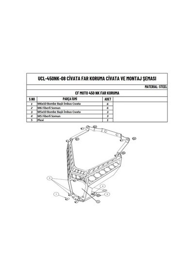 Cfmoto Far Koruma Demiri Headlıght Protectıon Cf Moto Nk 450