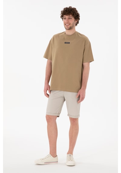 U.S. Polo Assn. Erkek Oversize Fit Bisiklet Yaka Haki Tişört 50305923-VR027