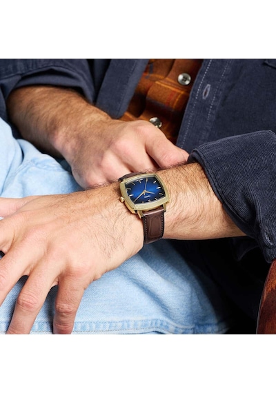 Fossil Fle1215 Nick Jonas X Fossil Machine Luxe Blue Vignette Kol Saati Altın