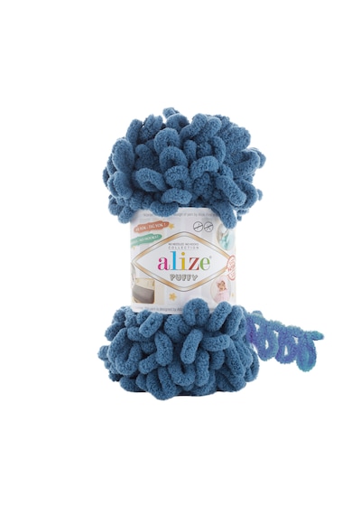 Alize 5 Adet Puffy El Örgü Ipliği 5'li Paket - 100 Gr. 9 Mt. Parmak Örgü Ipi - Şevval Tuhafiye 637 - Havacı