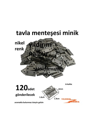 Tavla Menteşesi Nikel Renk Mini Boy 1.9cm Kutu Aksesuar Menteşe