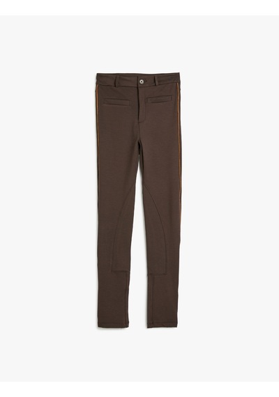 Koton Basic Tayt Beli Lastikli Dikiş Detaylı Kahverengi 5wkg40245ak Kahve