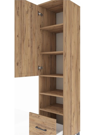 Hyperion Dolap 5 Raflı Tek Çekmeceli Tek Kapaklı 44x44x195 Çam-çam Atlas Çam