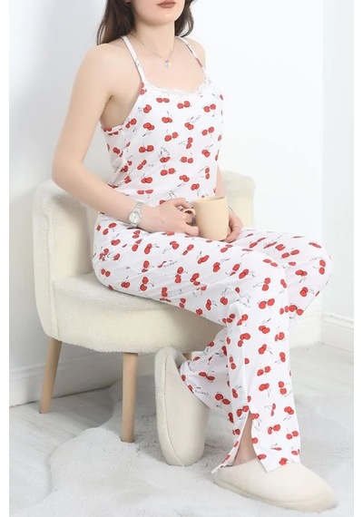 Seka Store Seka Yaka Dantelli Süprem Pijama Takımı Kırmızıkiraz - 50192.1857. Çok Renkli Seka Store Seka Yaka Dantelli Süprem Pijama Takımı Kırmızıkiraz - 50192.1857. Çok Renkli