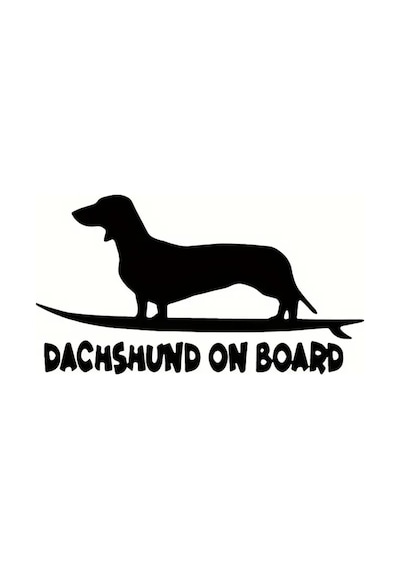 Dachshund On Board Oto Arka Cam Kaliteli Kaliteli Sticker 20 X 11 Cm