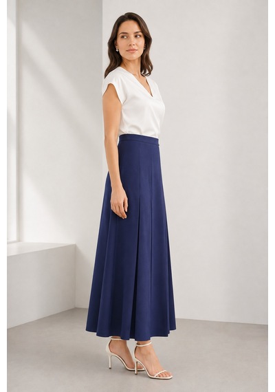 Bihan Store Yüksek Bel Pile Detaylı Uzun Kadın Etek Tam Boy Kloş Kesim 3645-indigo İndigo Bihan Store Yüksek Bel Pile Detaylı Uzun Kadın Etek Tam Boy Kloş Kesim 3645-indigo İndigo