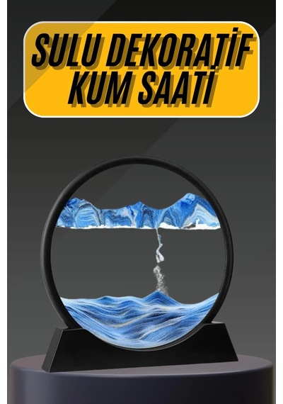 3d Led Işıklı Kum Saati Gece Lambası Hareketli Sulu Kum Saati Dekoratif Mavi 54733097
