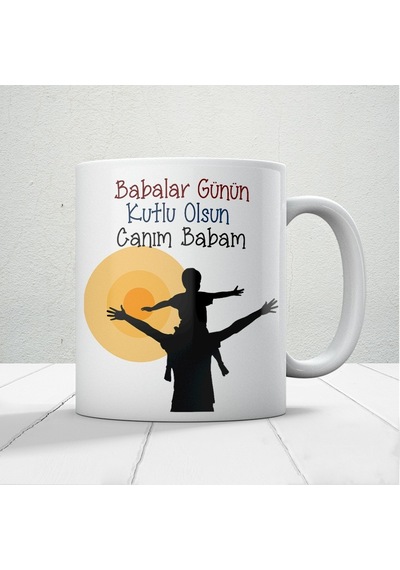 Canım Babam Baskılı Babalar Günü Kupa Bardak Kahve Kupa Bardak-mod18 Beyaz