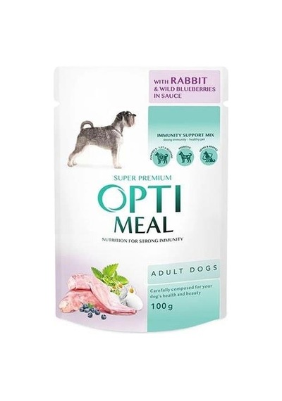 Optimeal Tavşan Etli ve Yaban Mersinli Küçük Irk Köpek Konservesi 100 G