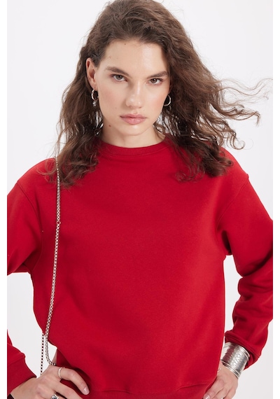 Tudors Kadın Oversize Geniş Kesim Pamuklu Bisiklet Yaka Kırmızı Sweatshirt-39924 Kırmızı Tudors Kadın Oversize Geniş Kesim Pamuklu Bisiklet Yaka Kırmızı Sweatshirt-39924 Kırmızı