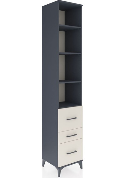 Hyperion Dolap 4 Raflı 3 Çekmeceli 44x44x243 Antrasit-aytaşı Antrasit