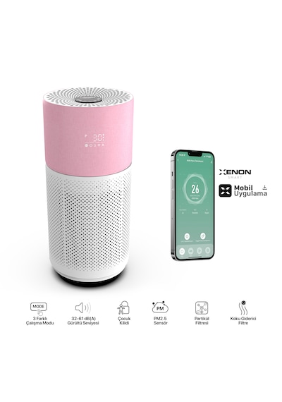 Xenon Smart Air Purifier Akıllı Hava Temizleme Cihazı Pembe X7420_M1