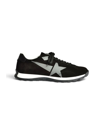 Fox Shoes Z312516661 Siyah Hakiki Deri Süet Kadın Spor Ayakkabı Sneakers