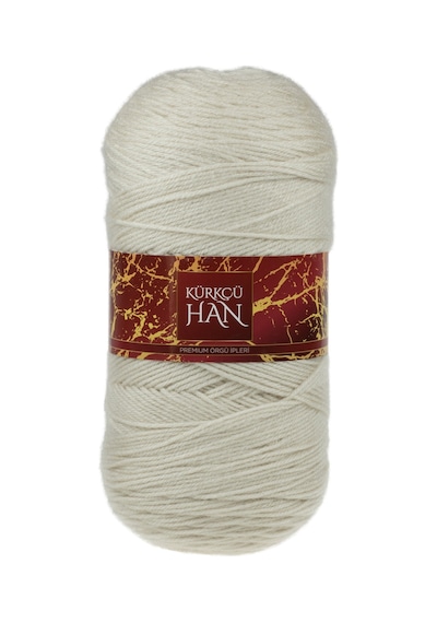 Kürkçü Han Premium 390gr 624m El Örgü İpi Fil Dişi