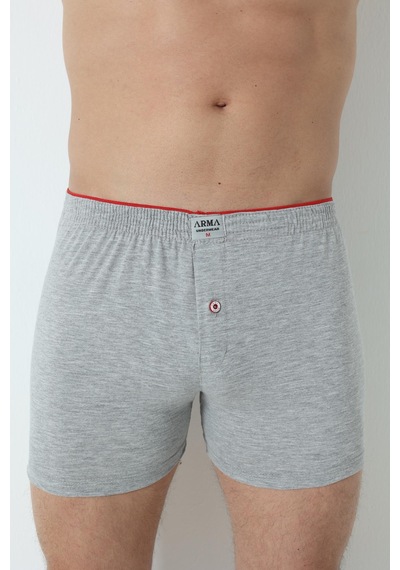 Arma Yıldız 6'lı Paket Gri Erkek Penye Havlu Bel Boxer %100 Pamuk-gri Gri