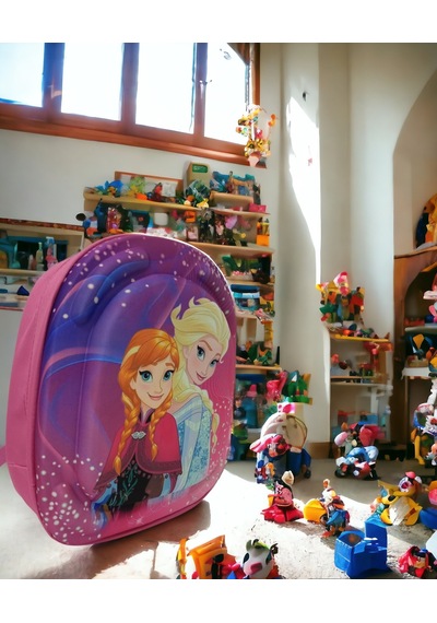 3d Kabartmalı Anna Elsa Anaokulu Kreş Ve Günlük Kullanım Çantası