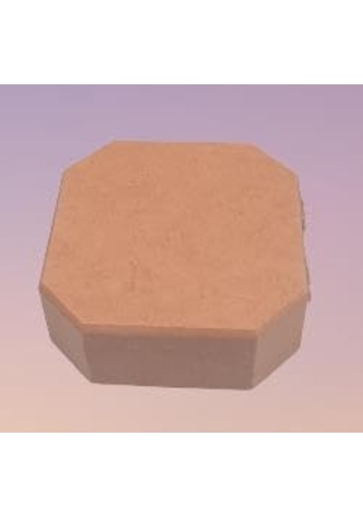 Hobi 90031 Dekoratif Model Öğrenci Kutusu Altıgen Ahşap Ham Mdf El Yapımı