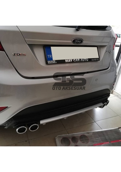 Ford Fiesta Mk7 Difüzör Arka Tampon Eki 4 Egzoz Çıkışlı Gri Lüx Tip