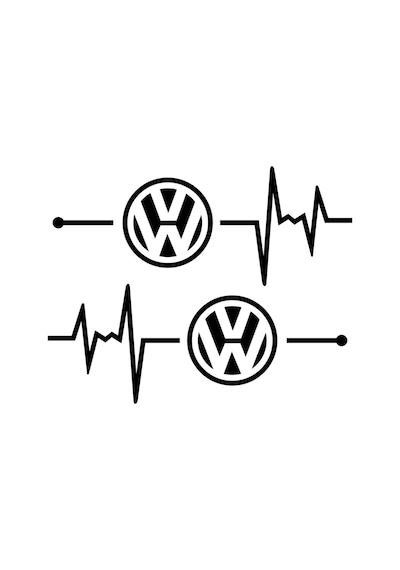 Volkswagen İçin Uyumlu Aksesuar Nabız Sticker 30 12 Cm