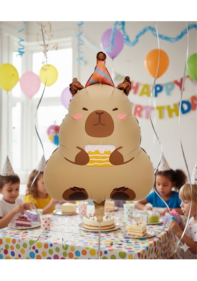 69x48,5 Cm Capybera Kapibara Doğum Günü Folyo Balon - Parti Dekorasyon Balonu Çok Renkli