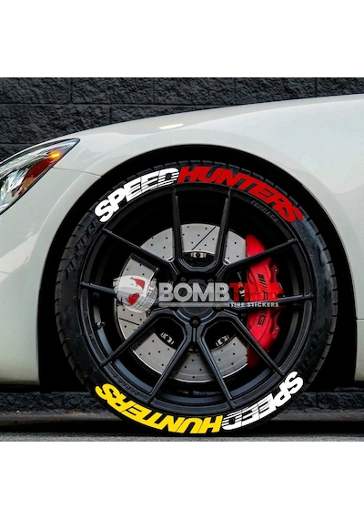 Speed Hunter Lastik Yazısı 2.5 Cm Ürün 4 Adet Solmaz Araç Motorsiklet Lastik Stiker Etiket