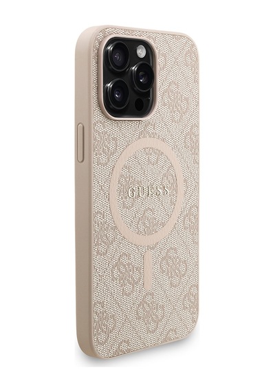 Apple Uyumlu iPhone 13 Pro Max Kılıf Guess Lisanslı M-safe Bilek Askı İpli Yazı Logolu Kapak Pembe