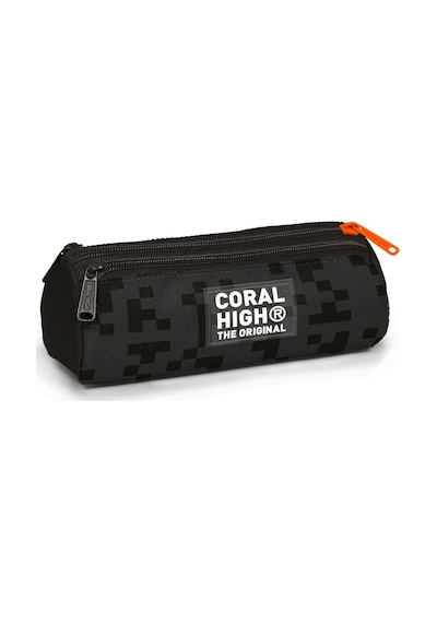 Coral High Erkek Çocuk Üç Bölmeli Okul Kalem Çantası - Gri - Siyah Çok Renkli