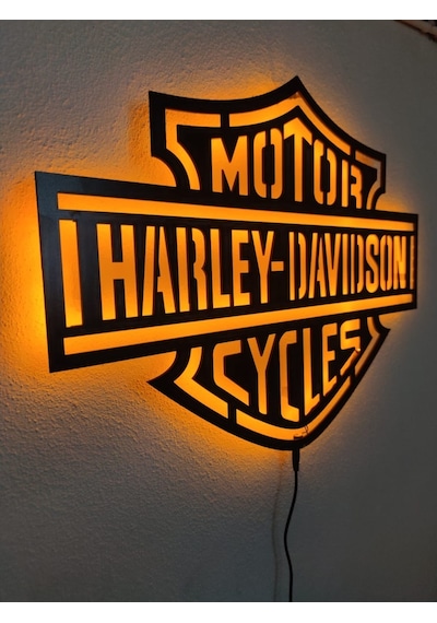 Harley Davidson Led Işıklı Tablo (528858588)