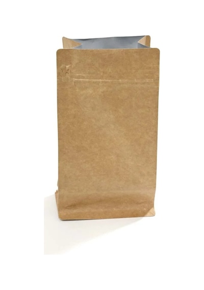 Pencereli Beyaz Kraft Kilitli Doypack Ambalaj 13 X 22,5 + 3,5 Cm - 250 Gr. 750 Adet