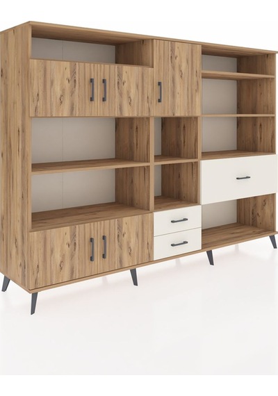 Hyperion Dolap 13 Raflı 3 Çekmeceli 5 Kapaklı 220x44x163 Çam-çam/ Çam-çam/aytaşı