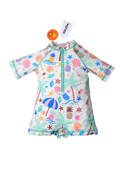 Soleda Uv Korumalı Upf 50+ Bebek Çocuk Tulum Mayo Beach Fun Çok Renkli