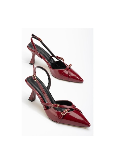 Aymood St-005 Bordo Rugan Günlük 7 Cm Topuklu Ayakkabı Bordo