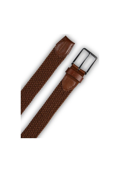Mft Leather Hakiki Deri Erkek Örgü Esnek Kemer 3,5cm, Taba 9864 Taba