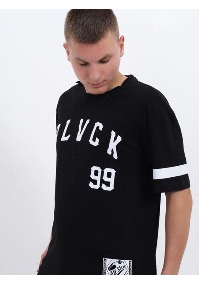 Ekkokids Çocuk Harf Baskılı Tshirt-14613 SIYAH