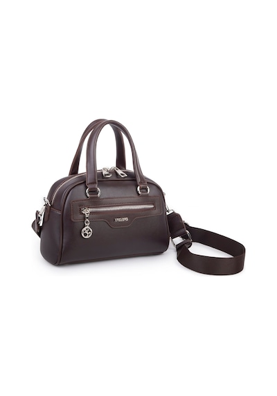 Nas Bag Kadın Şık El Ve Postacı Çanta En 22 Cm , Boy 16 Cm Kahverengi Kahve Rengi