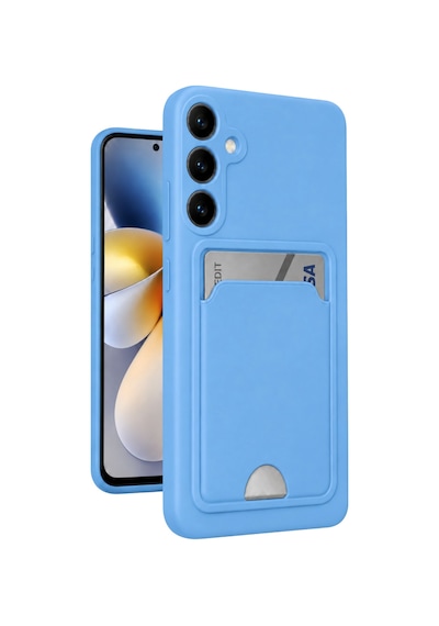 Samsung Galaxy S24 Kılıf Kelvin Kartvizitli Silikon - Mavi