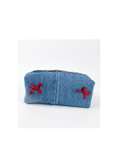 Cıny Denim Fiyonklu Pinterest Makyaj Çantası Tb041