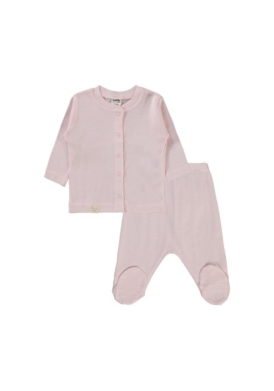 Civil Baby Düz 1-6 Ay Pijama Takımı - Pudra Somon