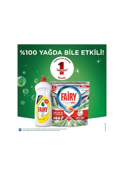 Fairy Hepsi Bir Arada Limon Kokulu Bulaşık Makinesi Deterjanı 100 Tablet
