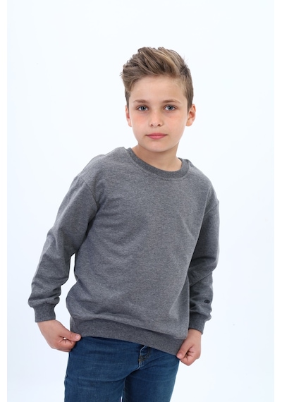 Toontoy Erkek Çocuk Baskılı Sweatshirt Antrasit Melanj
